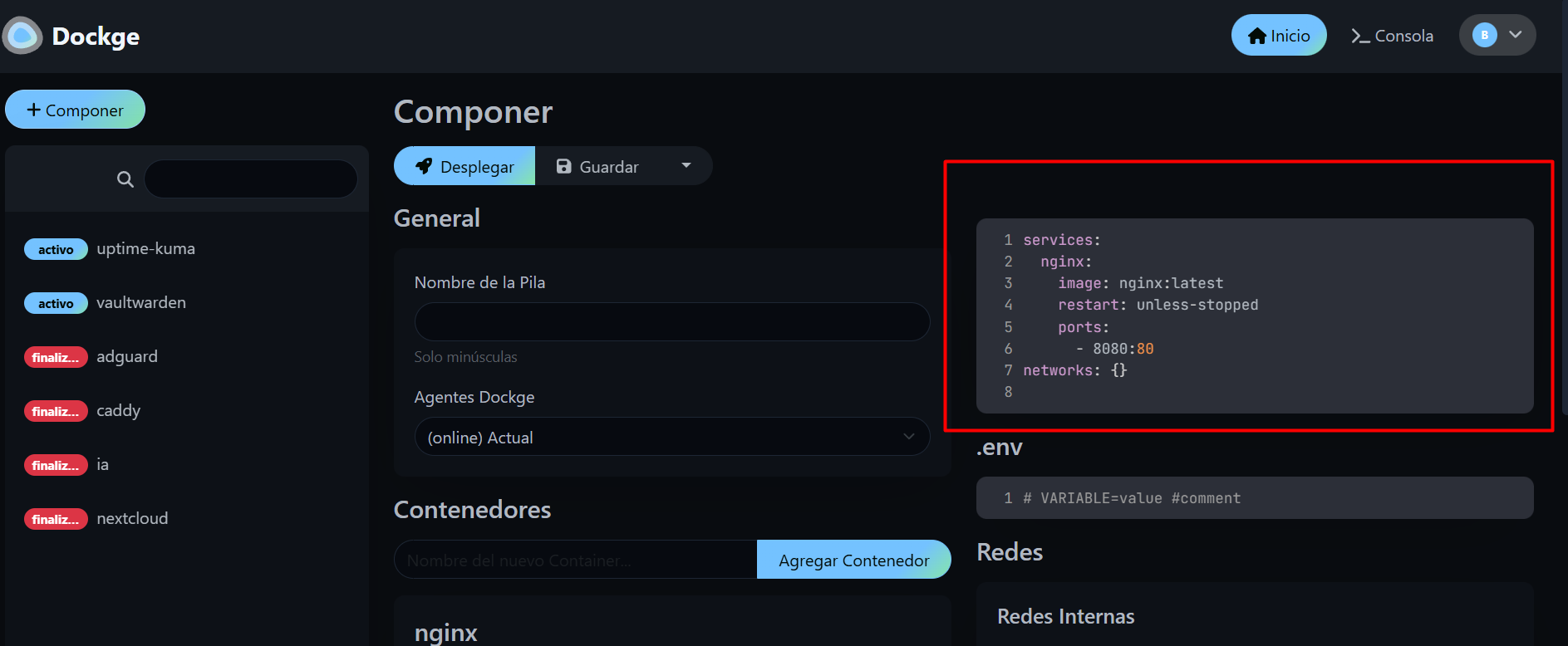 Creación docker