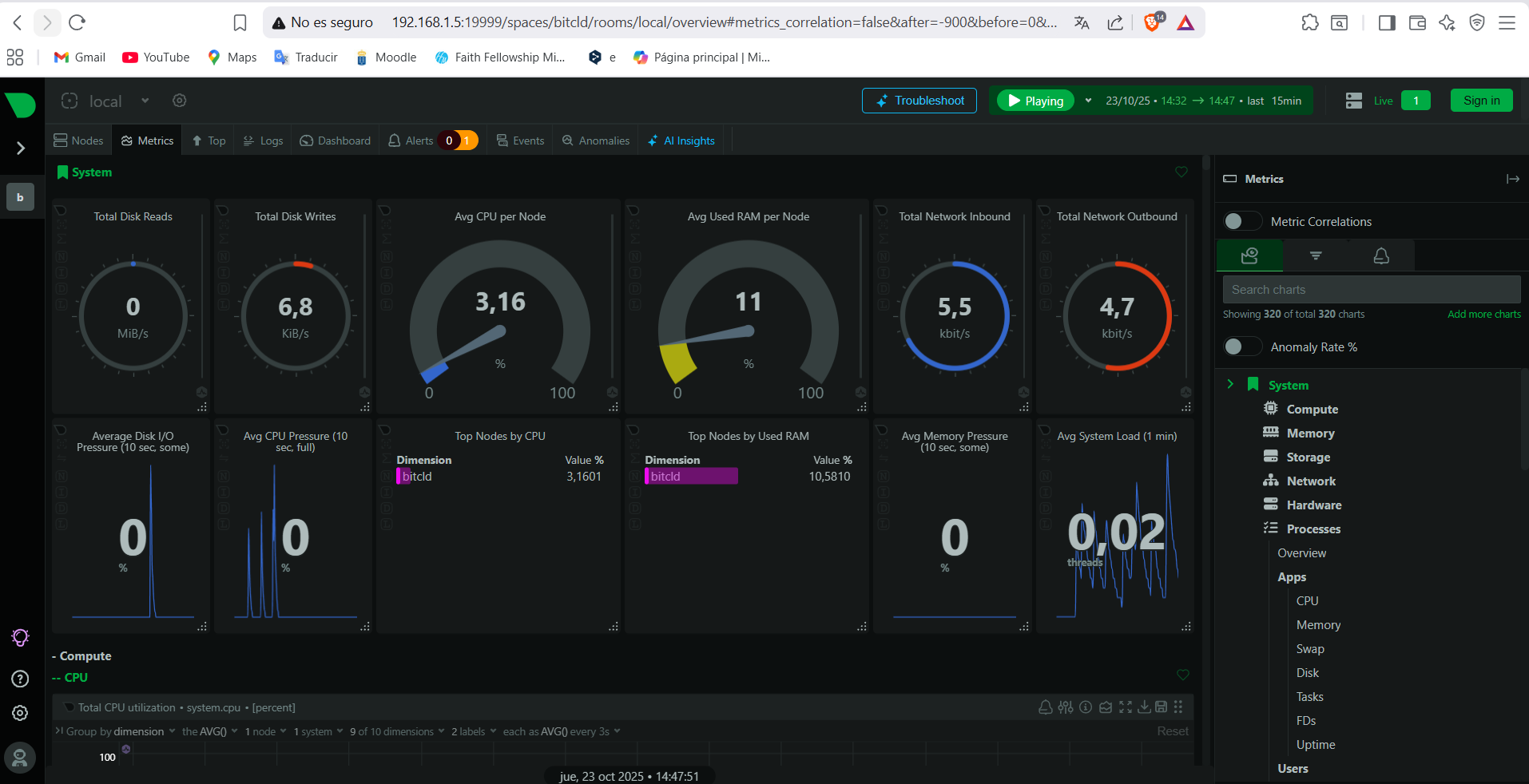 Panel Netdata